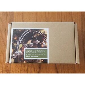 NIB VINTAGE CHRISTMAS SMITH & HAWKEN SILVER METAL JINGLE BELL GARLAND